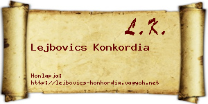 Lejbovics Konkordia névjegykártya